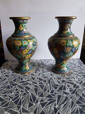 Cloisonne vases matching for sale  WIRRAL