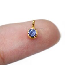 Natural Tanzanite Cut Solid 18K Gold Gift For Birthday Women Girls Charm Pendant for sale  Shipping to South Africa