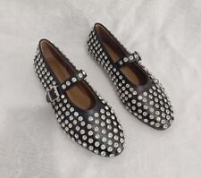 Black studded Ballet Flats With Buckle Rhinestone ballerina shoes Casual Wear for sale  Shipping to South Africa