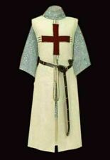 Medieval Túnica Recreación Mago Mage Traje Blanco Color Bonito Rojo Templarios segunda mano  Embacar hacia Argentina