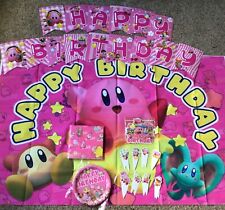 Decoración de fiesta con tema Kirby Star para feliz cumpleaños telón de fondo decoración de pasteles ¡más platos! segunda mano  Embacar hacia Argentina
