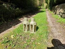 Large pair of brass Victorian style flat back wall lamp/light/lantern  outside for sale  Shipping to South Africa