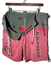 Polo Ralph Lauren Kayak Expedition Two Tone Cargo Shorts Army Green Red Sz 36 for sale  Shipping to South Africa