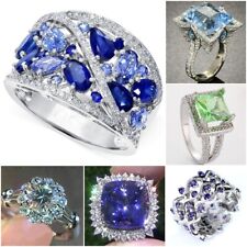 Gorgeous Women 925 Silver Plated Cubic Zircon Ring Wedding Party Jewelry Sz 6-10 for sale  Shipping to South Africa