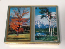 Cartas de baralho vintage do Congresso baralho duplo árvores montanhas em caixa de veludo comprar usado  Enviando para Brazil