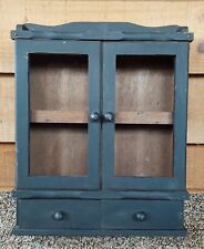 VINTAGE WOOD CHEST CABINET DISPLAY WALL SHELF W/DOORS & DRAWERS 11.5"L X 15"H for sale  Shipping to South Africa