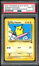 Używany, Pokemon Surfing Pikachu #28 Black Star League Promo Graded Card - PSA 10 na sprzedaż  Wysyłka do Poland