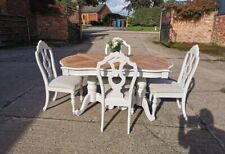 French Inspired Oak Dining Table and 4 Chairs ~ Farrow & Ball Bespoke , used for sale  Shipping to South Africa