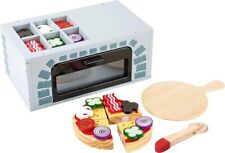 Caja abierta juguetes de madera - Juego de 25 piezas para horno de pizza - Incluye rebanadas de pizza, sartén segunda mano  Embacar hacia Argentina