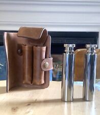 NWT J.C. & ROLLIE BULLET FLASK KIT 2 STAINLESS STEEL FLASKS FAUX LEATHER CASE110 for sale  Shipping to South Africa