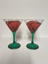 Martini glasses green for sale  Shipping to Ireland