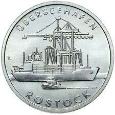 Używany, Moneta okolicznościowa NRD - 5 marek 1988 A - Port zamorski Rostock - połysk stemplowy UNC na sprzedaż  PL