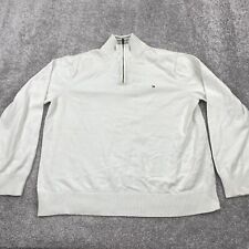 Suéter pulôver de malha masculino Tommy Hilfiger tamanho XXL branco manga longa 1/4 zíper comprar usado  Enviando para Brazil