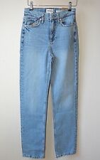 Ex River Island Med Blue Wash High Rise Straight Leg Denim Jean Size 8 REGULAR for sale  Shipping to South Africa