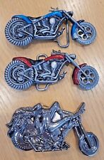 Motorcycle Bike Biker Gunmetal and Enamel belt buckle to attach to own belt New for sale  Shipping to South Africa