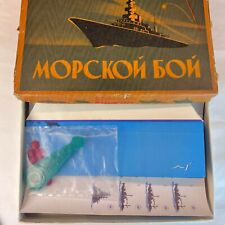 1973 Vintage URSS Jogo de Tabuleiro Infantil Brinquedo Naval Navio de Batalha Caixa Instruções, usado comprar usado  Enviando para Brazil