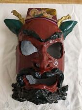 De colección. Máscara de diablo firmada a mano hecha a mano y pintada a mano decoración de pared. segunda mano  Embacar hacia Argentina