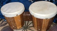 Bongos de madera dobles hechos a mano de la década de 1960 doble conexión segunda mano  Embacar hacia Argentina