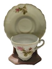 Rose And Gold Trimmed Mini Demitasse Cup And Saucer for sale  Shipping to South Africa