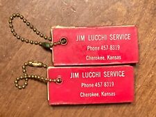 2 vermelhos vintage Jim Lucchi Services Cherokee KS. Chaveiros de lista telefônica publicitária MCM comprar usado  Enviando para Brazil