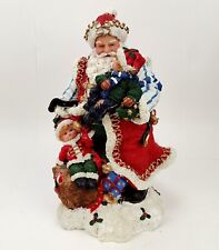 Vintage Santa Ornament Detailed Resin Santa With Children Christmas Decoration  for sale  Shipping to South Africa