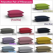 2x Polycotton Pillowcases Housewife Bed Room Pair Pack Pillow Cover Case 75x50cm for sale  Shipping to South Africa
