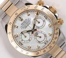 Rolex Daytona 116523 relógio masculino dois tons aço 18k 40mm - mostrador branco esfregão diamante  comprar usado  Enviando para Brazil