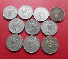 LOTTO 10 monete 5 Lire 1950 Uva KM# 89 - Prima Repubblica Italiana 1946 - 1950 usato  Montesilvano