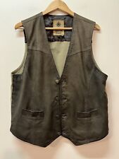 The Territory Ahead Men's Distressed Leather Vest Size L, used for sale  Lompoc