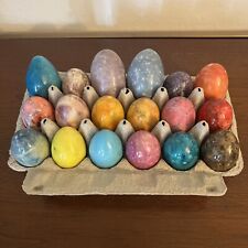 Marble Alabaster Granite Stone Polished Eggs Multicolor Lot Of 18 VTG 2” 2.5” 3” for sale  Shipping to South Africa