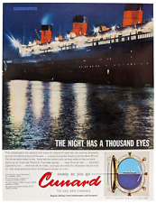Usado, Cunard Cruise Lines "Night Has A Thousand Eyes" 1961 Ad Punch UK 8.5x11" comprar usado  Enviando para Brazil