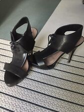 Black leather sandals usato  Venezia
