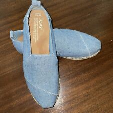 Zapatos sin cordones clásicos para mujer TOMS Slub Chambray AZUL TALLA 7,5 cuerda alpargata segunda mano  Embacar hacia Argentina