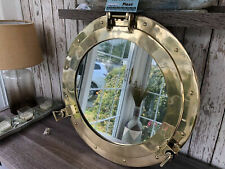 12 inch Brass Porthole Mirror Nautical Wall Decor Working Ship Cabin Window, used for sale  Shipping to South Africa
