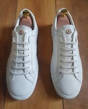 MONCLER WHITE MENS LEATHER TRAINERS SNEAKER SHOES UK SIZE 8.5 US 9.5 EU 42.5  for sale  Shipping to South Africa