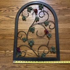 Arched Iron Wall Art Sculpture Vintage Tuscan Indoor Outdoor Grape Decor for sale  Shipping to South Africa