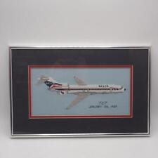 Arte de avião vintage Boeing 727 Delta bordada ponto cruz emoldurada comprar usado  Enviando para Brazil
