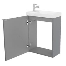 Cloakroom Basin Cabinet Gloss Grey Wall Mounted (W)436mm (H)550 GoodHome Imandra for sale  Shipping to South Africa