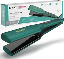 K&K Wide Plate Hair Straighteners Ceramic Tourmaline Professional Straightener for sale  Shipping to South Africa