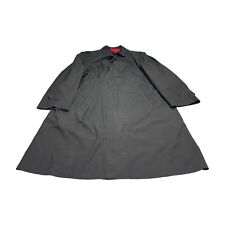 Trench coat masculino vintage London Fog Beeves 44 preto mistura de poliéster botões Msing comprar usado  Enviando para Brazil