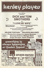 Tom i Dick Smothers "Kocham moją żonę" Cy Coleman 1979 Kenley Akron Playbill na sprzedaż  Wysyłka do Poland