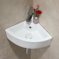 Fregadero esquina de baño cerámica blanca - lavabo montado en pared - mod triángulo, usado segunda mano  Embacar hacia Mexico