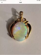 18k Solid Yellow Gold Solid Opal Pendant EUC for sale  Shipping to South Africa