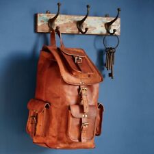 Usado, Nova Mochila de Couro Vintage Masculina Bolsa de Viagem Satchel Genuína comprar usado  Enviando para Brazil