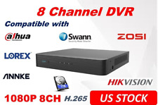 Câmera analógica 1080P 8CH DVR Hikvision UniView Dahua compatível CCTV H.265 com 1TB comprar usado  Enviando para Brazil