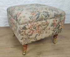 Upholstered floral footstool for sale  SKIPTON