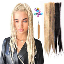 20" 100% Human Hair Dreadlocks Single Ended Häkelzöpfe Echthaar-Dreads Extension comprar usado  Enviando para Brazil