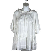 VICI Up In The Clouds Off The Shoulder Crochet Tunic Top S White Boho Bogger for sale  Shipping to South Africa