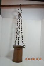 Antique Dovetail Copper Hanging Planter Pot with 3 Metal Chains for sale  Shipping to Canada