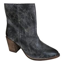 Diba True Tall Toes Boots Women's 9.5M Black Distressed Leather Western Ankle  for sale  Shipping to South Africa